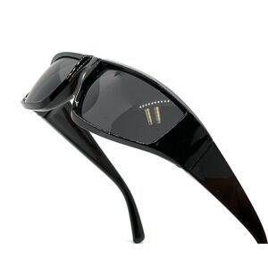 Shield Sunglasses Black Frame Modern Designer Sun Glasses Dark Black Cholo Gangs